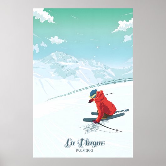 La Plagne Skigebiet Reiseplakat Poster (Vorne)