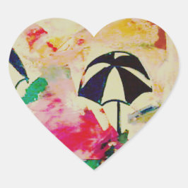 La Playa Detail in Vollfarbaufkleber Herz-Aufkleber