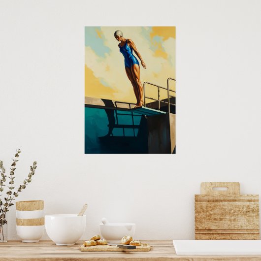LA PLONGEUSE D'AZUR (Der Azure Diver) - Original A Poster (Küche)