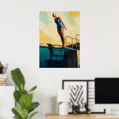 LA PLONGEUSE D'AZUR (Der Azure Diver) - Original A Poster (Heimbüro)