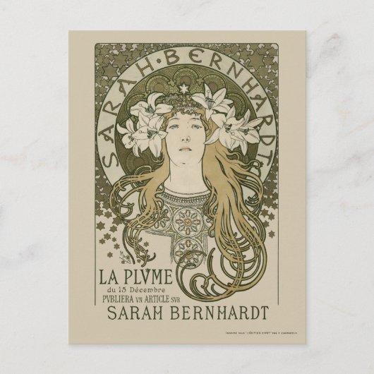 La Plume France Vintage Jugendstil 1897 Postkarte (Vorderseite)