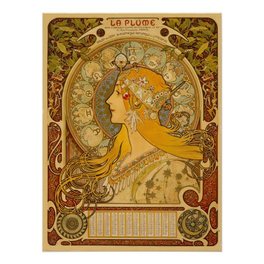 La Plume Vintage-Plakat Poster (Vorderseite)