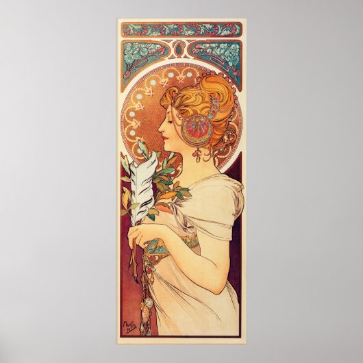 La Plume von Alphonse Mucha Poster (Vorne)