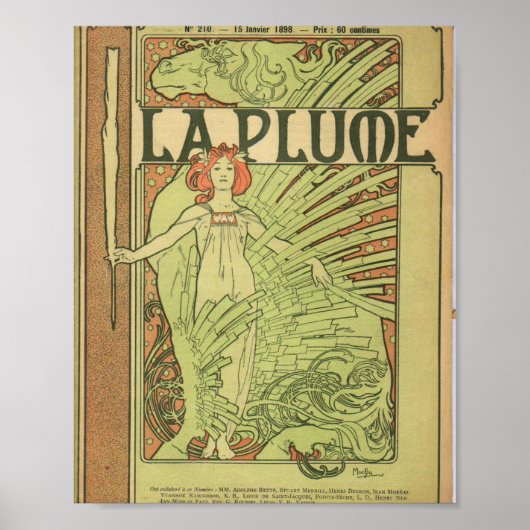 La Plume von Alphonse Mucha Poster (Vorne)