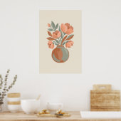 La poire Modern Minimalist Boho Floral Bouquet Poster (Küche)