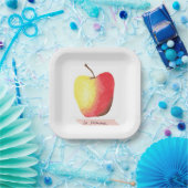 La pomme / Der Apfel Französisch lernen Pappteller (Party)