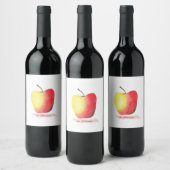 La pomme / Der Apfel Französisch lernen Weinetikett (Flaschen)