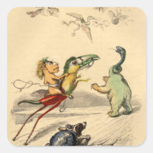 La Poursuite (The Chase) Quadratischer Aufkleber