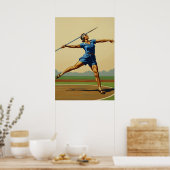 LA POUSSÉE DU JAVELOT (Der Staub des Javelins) Poster (Küche)