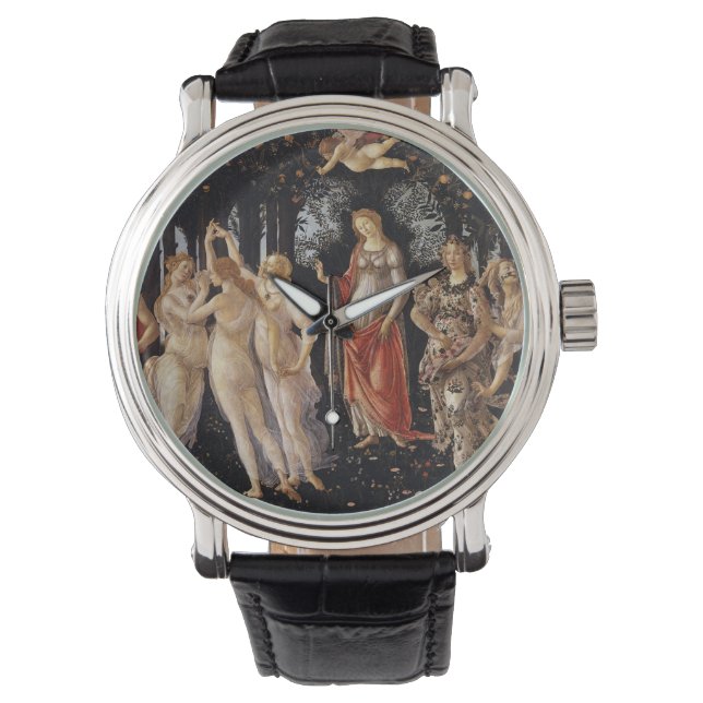 La Primavera (Frühjahr) von Sandro Botticelli Armbanduhr (Vorderseite)