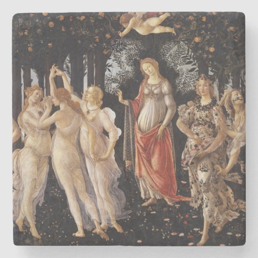 La Primavera (Frühjahr) von Sandro Botticelli Steinuntersetzer (Vorderseite)