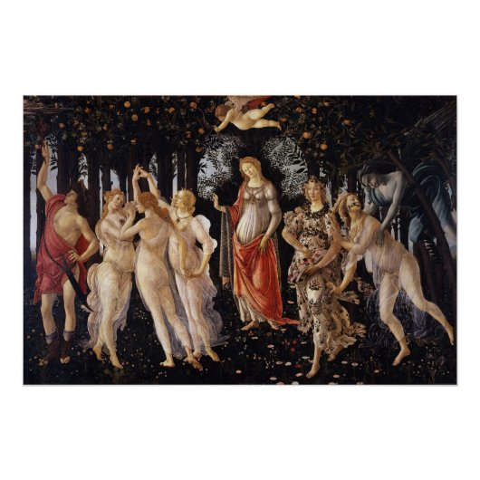 La Primavera (Frühling) Sandro Botticelli Glossy Poster (Vorderseite)