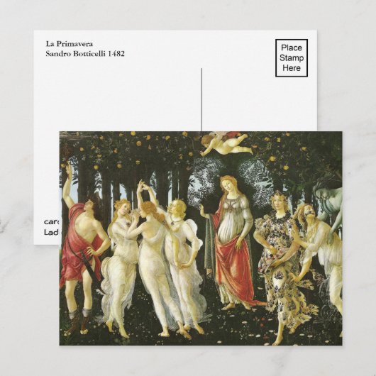 La Primavera von Sandro Botticelli Postkarte (Vorne/Hinten)