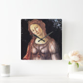 La Primavera von Sandro Botticelli Quadratische Wanduhr (Zuhause)