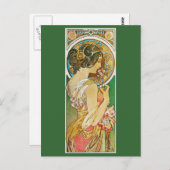 La Primevere, Mucha Postkarte (Vorne/Hinten)