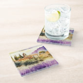 La Provence Frankreich Malerei Glasuntersetzer (Schrägansicht)