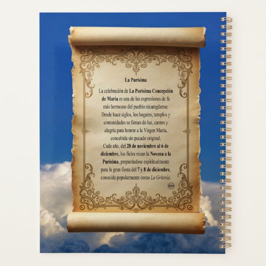 La Purísima en Nicaragua - Virgen María Inmaculada Planer (Rückseite)