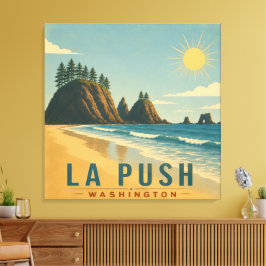 La Push, Baby! Vintage-Küsten-Reiseplakat-Kunst Leinwanddruck