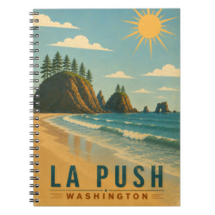 La Push, Baby! Vintage-Küsten-Reiseplakat-Kunst Notizblock