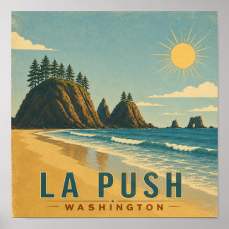 La Push, Baby! Vintage-Küsten-Reiseplakat-Kunst Poster