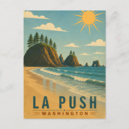 La Push, Baby! Vintage-Küsten-Reiseplakat-Kunst Postkarte