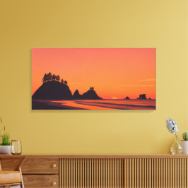 La Push Washington Sonnenuntergang Minimalist Küst Leinwanddruck