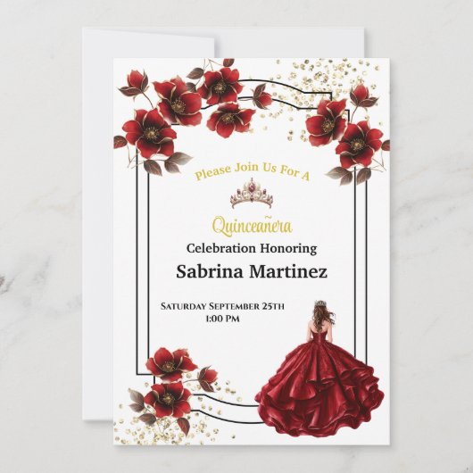 La Quinceanera Invitation Einladung (Vorderseite)