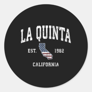 La Quinta California Ca American Flag Sports Runder Aufkleber