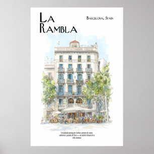 La Rambla Poster Barcelona Spanien Straßenbild