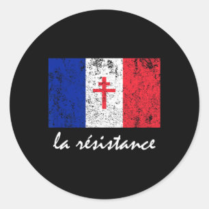 La Resistance - Die französische Flagge Frankreich Runder Aufkleber