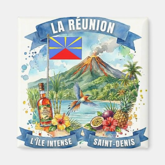 La Réunion Insel Souvenir Magnet (Vorne)