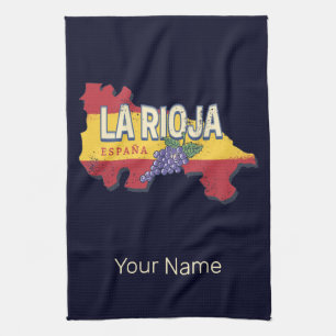 La Rioja Spanien Retro Region Weinkultur und Vinta Geschirrtuch