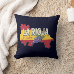 La Rioja Spanien Retro Region Weinkultur und Vinta Kissen