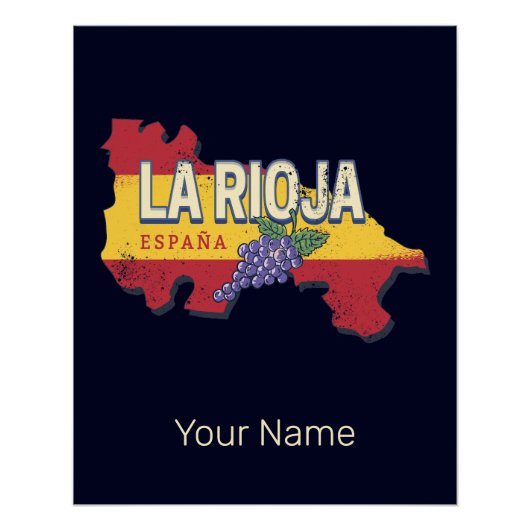 La Rioja Spanien Retro Region Weinkultur und Vinta Poster (Vorderseite)