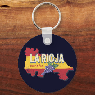La Rioja Spanien Retro Region Weinkultur und Vinta Schlüsselanhänger