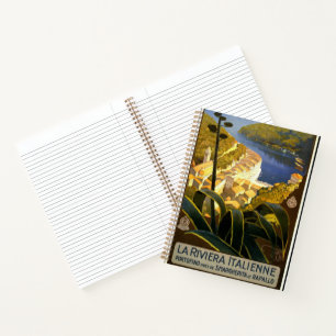 La Riviera Italienne, Vintage Reiseplakat Notizblock