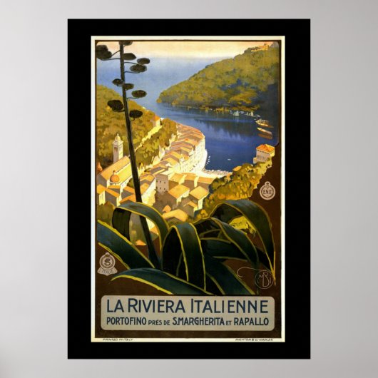La Riviera Italienne, Vintage Reiseplakat Poster (Vorne)