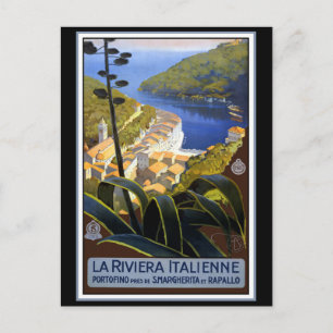"La Riviera Italienne" Vintage-Reiseposter Postkarte