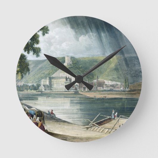 La Roche, from Views on the Seine, engraved by T Runde Wanduhr (Vorderseite)