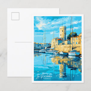 La Rochelle Frankreich vintage Reiseillustration Postkarte