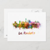 La Rochelle skyline im Watercolor Postkarte (Vorne/Hinten)