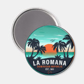 La Romana Dominikanische Republik Retro Sunset Sou Magnet (Vorderseite/Rückseite)