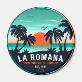 La Romana Dominikanische Republik Retro Sunset Sou Magnet (Vorne)