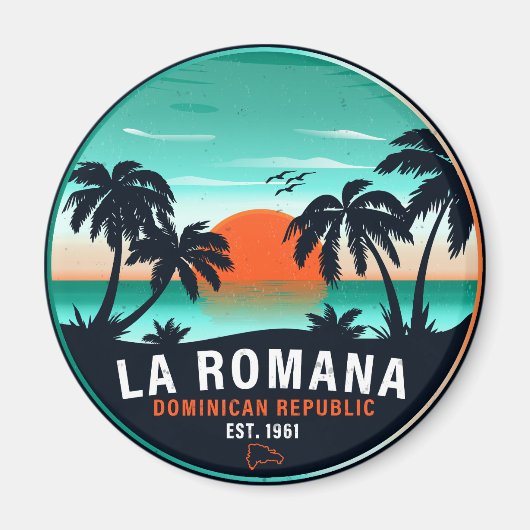 La Romana Dominikanische Republik Retro Sunset Sou Magnet (Vorne)