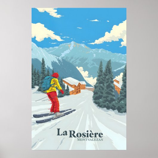 La Rosiere Skigebiet Reiseplakat Poster (Vorne)