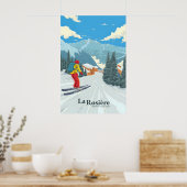 La Rosiere Skigebiet Reiseplakat Poster (Küche)