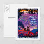 La Route des Alpes Vintag Poster Europe Postkarte (Vorne/Hinten)