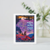La Route des Alpes Vintag Poster Europe Postkarte (Stehend Vorderseite)
