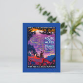 La Route des Alpes Vintag Poster Europe Postkarte (Stehend Vorderseite)
