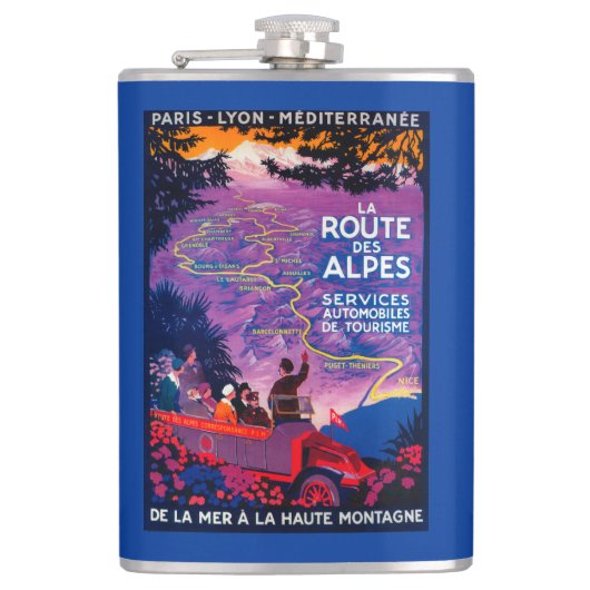 La Route Des Alpes Vintage PosterEuropa Flachmann (Vorderseite)